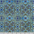 Decadent Garden - Florals Swirls Blue Metallic Yardage