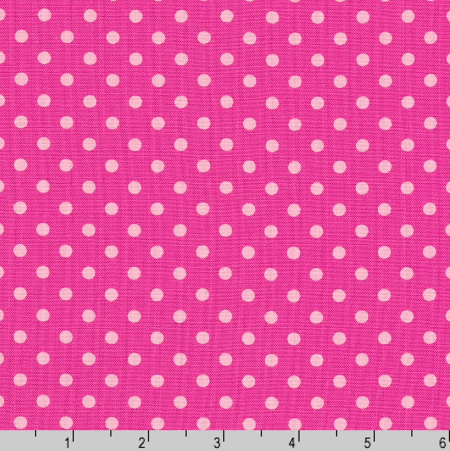 Sevenberry Dots-A-Lot - Bright Pink Dots Yardage