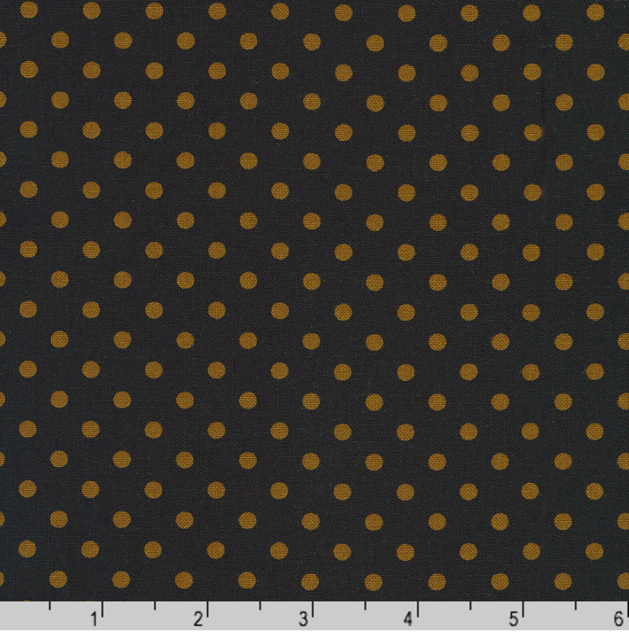 Sevenberry Dots-A-Lot - Brown Dots on Black - Remnant