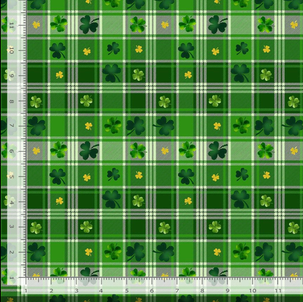 Lucky and I Gnome it - St Patricks Plaid Yardage