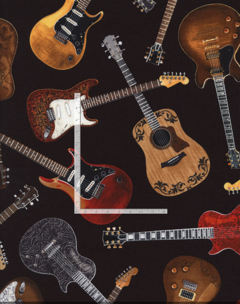 Western - Tossed Guitars Yardage