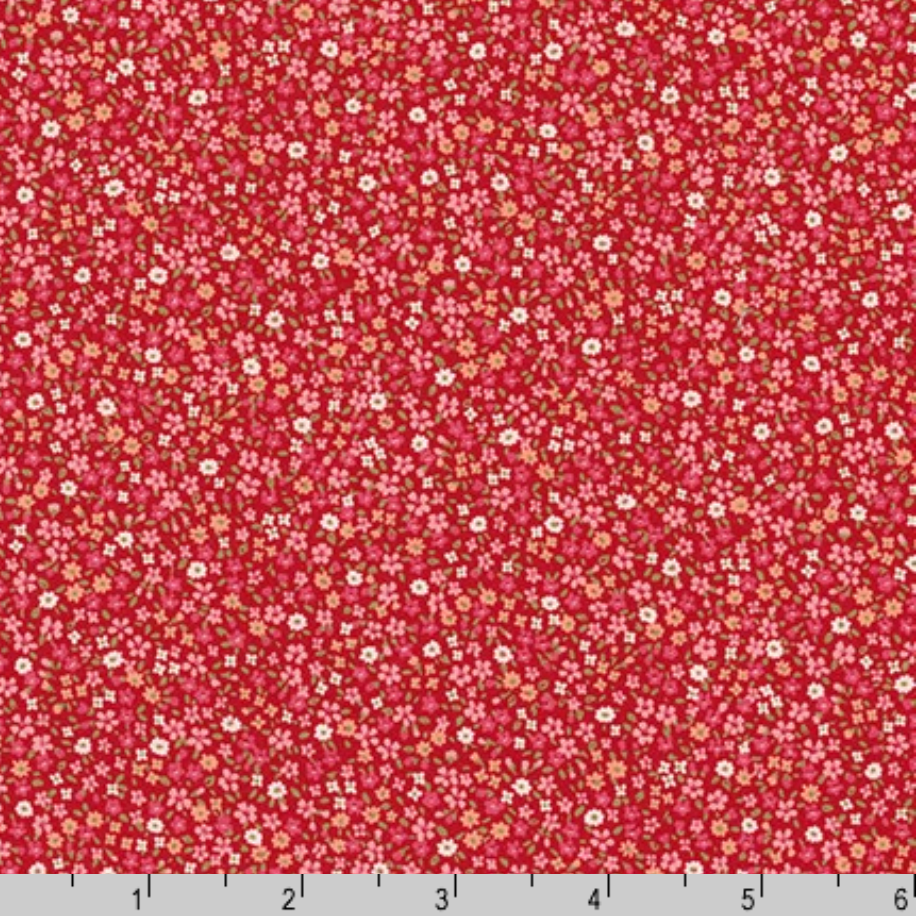 Sevenberry Petite Garden - Petite Florals Red - Remnant