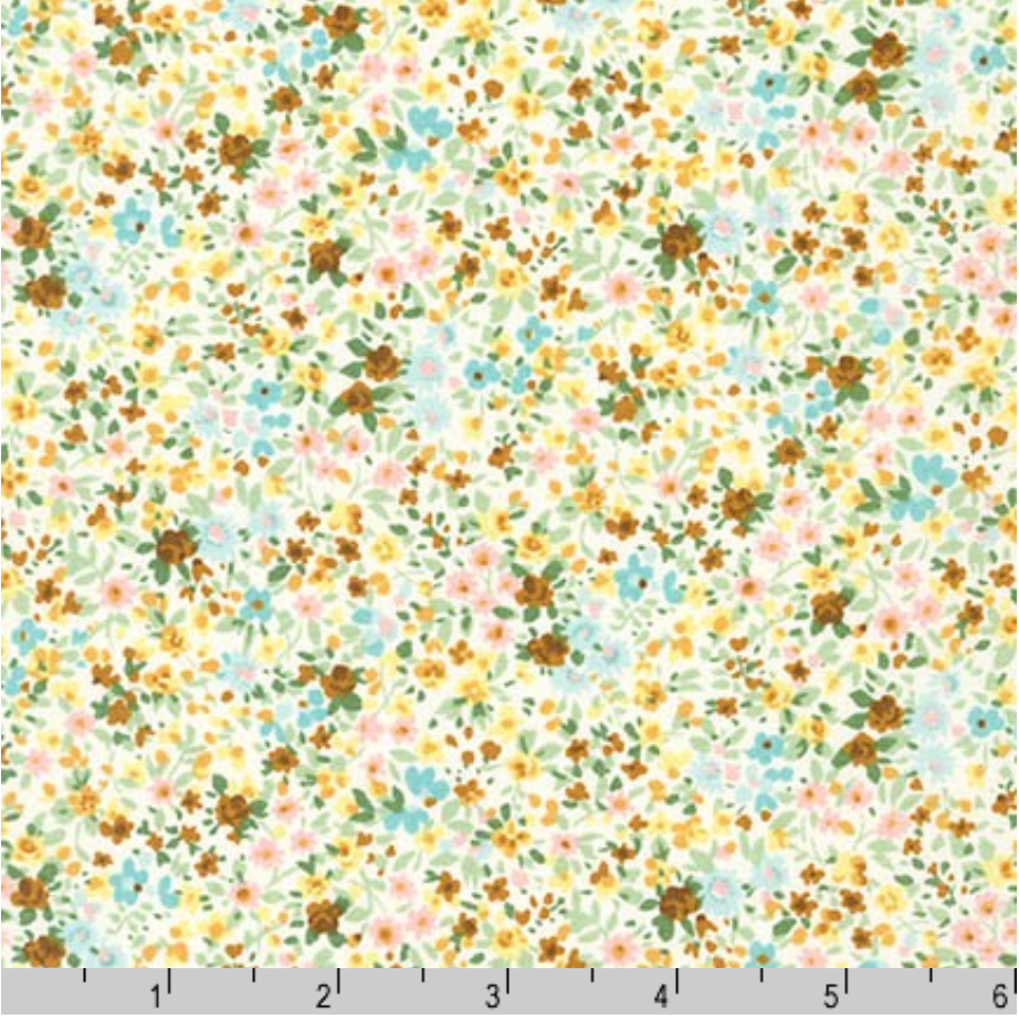 Sevenberry Petite Garden Fresh Florals Summer 100% cotton fabric by Robert Kaufman – delicate summer floral quilting cotton