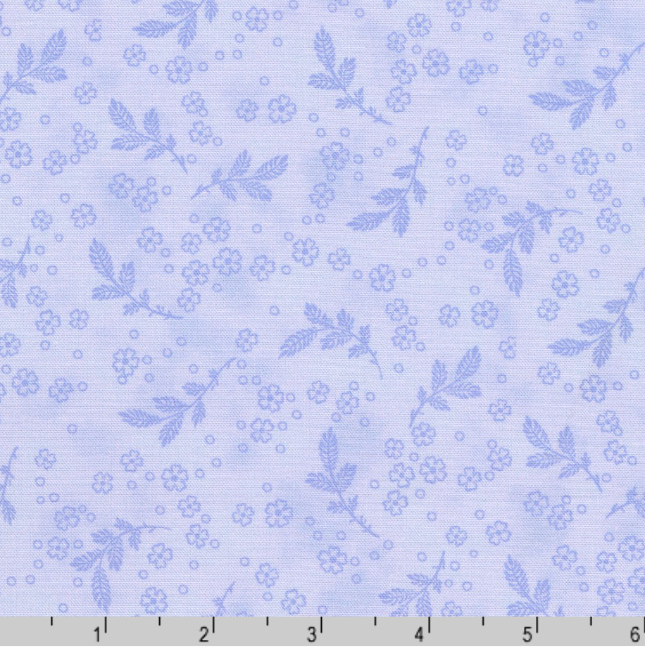 Flowerhouse - Georgina - Leaves Lavender Yardage