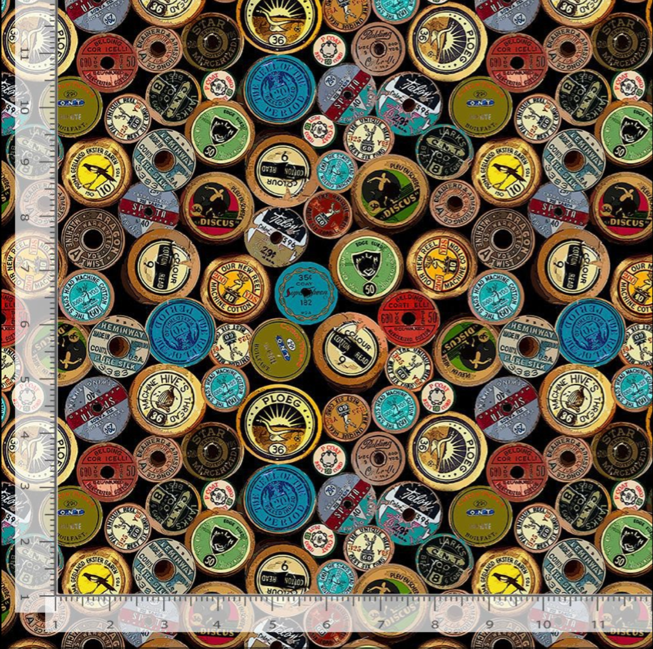 Sew Far Sew Good - Antique Spool Labels Yardage