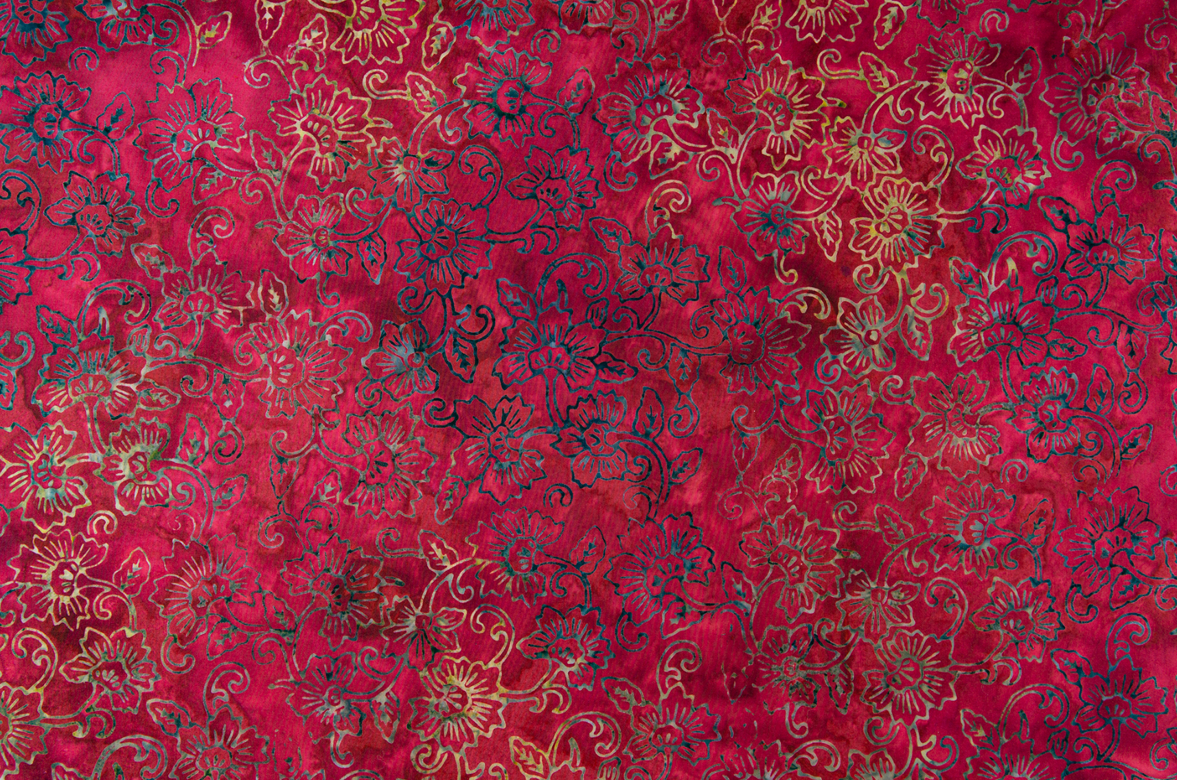 Malam Batiks IX - Tropical Summer - Peony - Crimson Batik Yardage