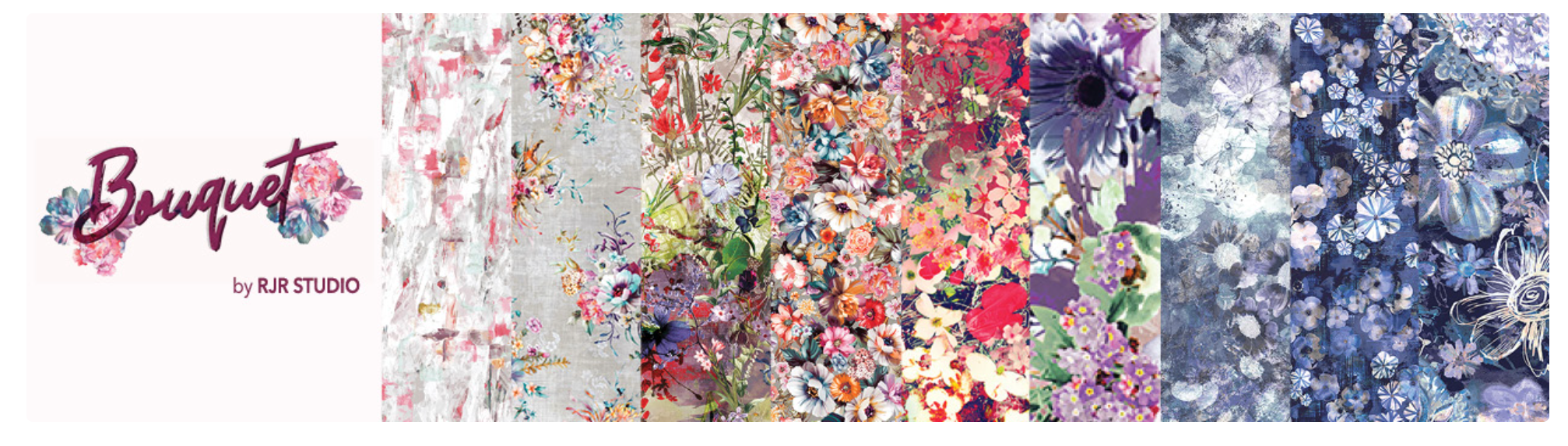 Bouquet Digiprint Fat Quarter Bundle - 9 Fat Quarters
