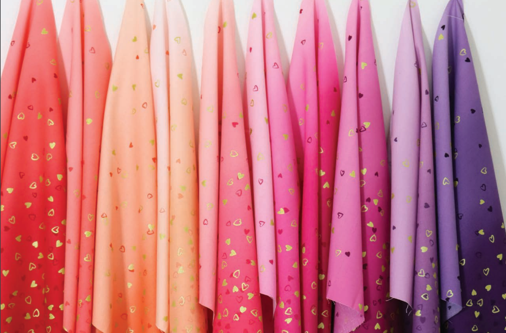 I Heart Ombre Metallic - Cherry Yardage