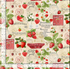 Berry Sweet Strawberries Market Collage Beige Fabric by Timeless Treasures – digitally printed red strawberry and market text design on beige cotton