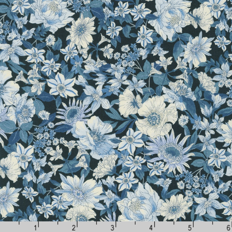 Vintage Fleur - Floral Navy Yardage