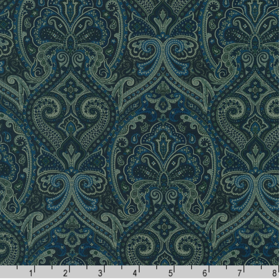 Vintage Fleur - Paisley Navy Yardage
