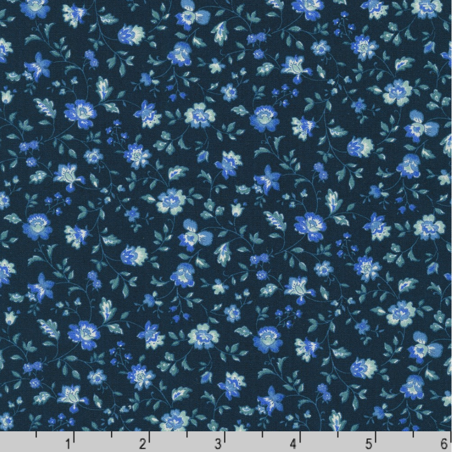 Sevenberry Vintage Mini Fleur - Florals Navy - Remnant