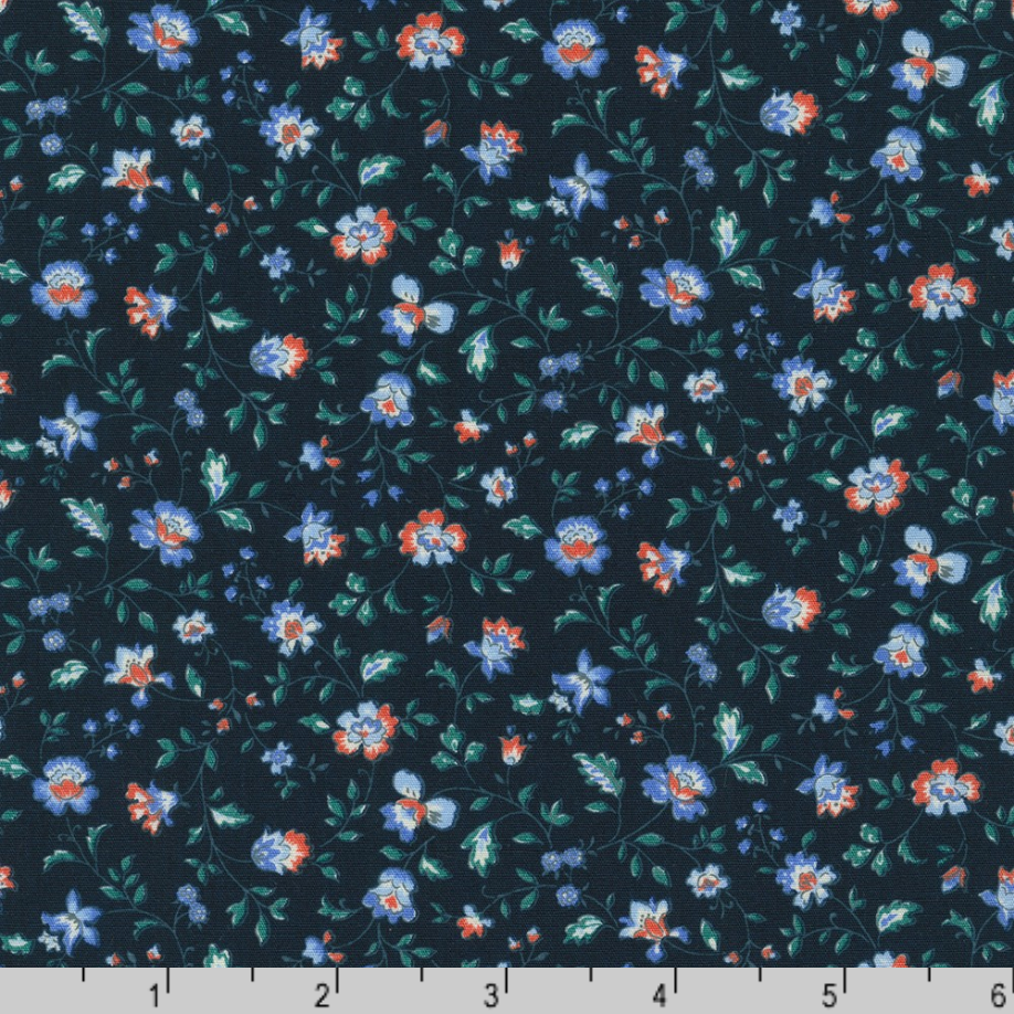 Sevenberry Vintage Mini Fleur - Florals Midnight Blue Yardage