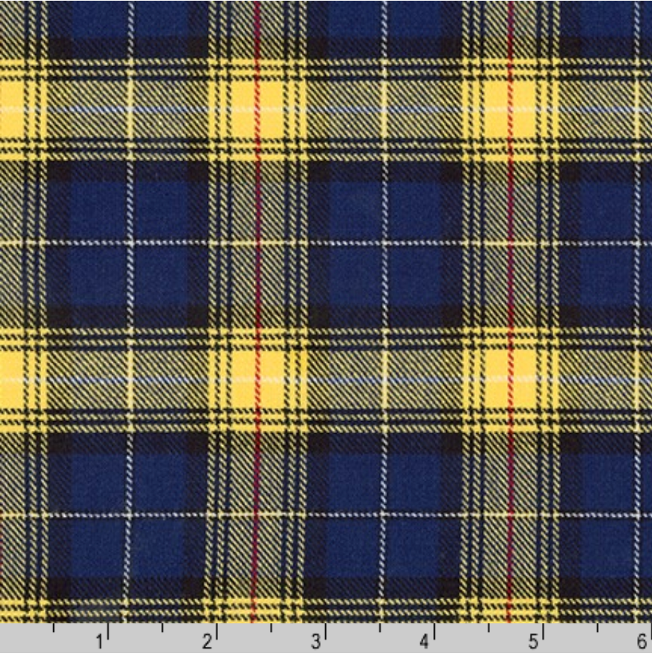 57" Width - Sevenberry Classic Plaid Yarn Dyed Twill - Blue Yardage