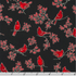 Holiday Charms - Birds Onyx Silver Metallic Yardage