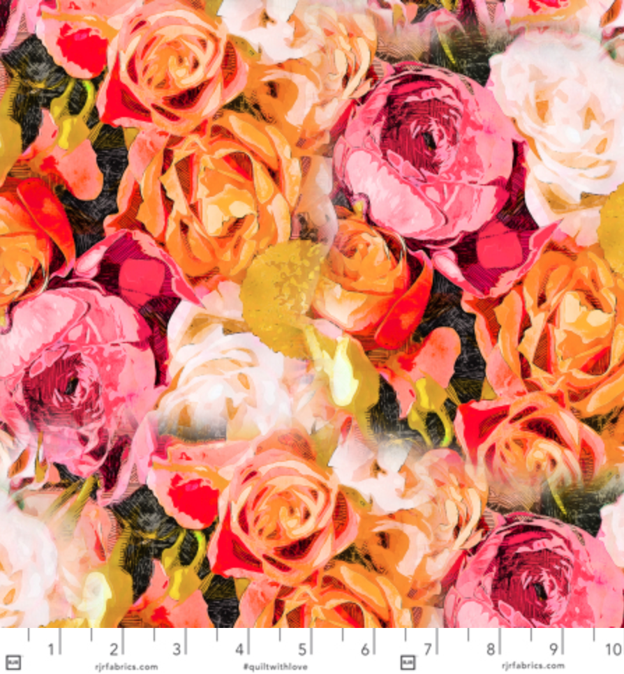 Enchanted Field - Isle Of Roses - Candlelight Yardage