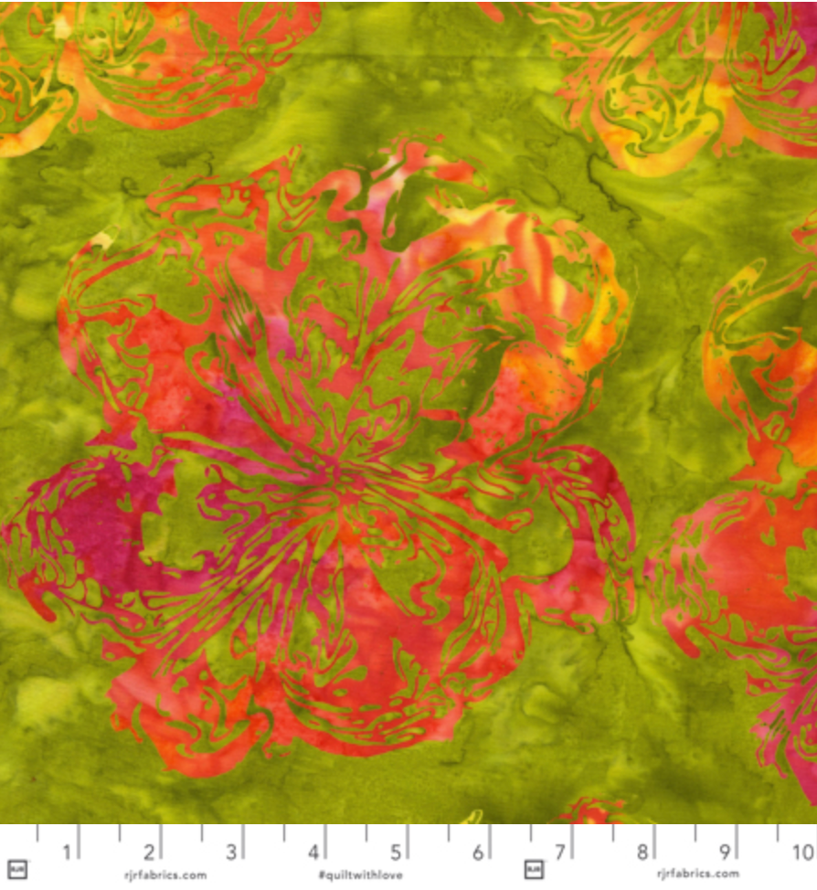 Blossom Batiks - Marble Flower - Zinnia Batik Yardage