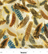 Cream fabric with gold metallic feathers – Gilded Feathers by Kanvas Studio
