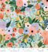 Garden Party Mint Fabric by Rifle Paper Co. for Cotton + Steel – mint green quilting cotton with delicate floral and leaf patterns.