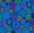 Kaffe Fassett Collective - Dancing Dahlias Blue Yardage