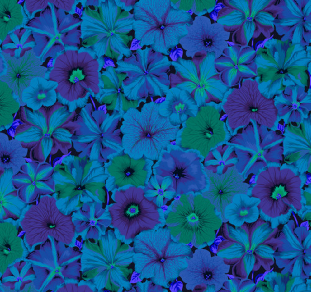Kaffe Fassett Collective Stash - Petunias Blue - Remnant