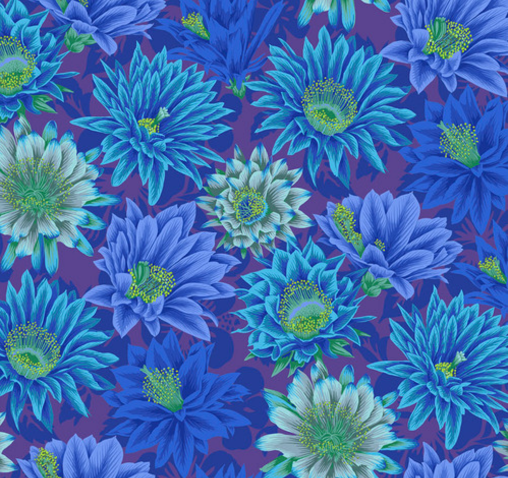 Kaffe Fassett Collective Classics - Cactus Flower Blue Yardage
