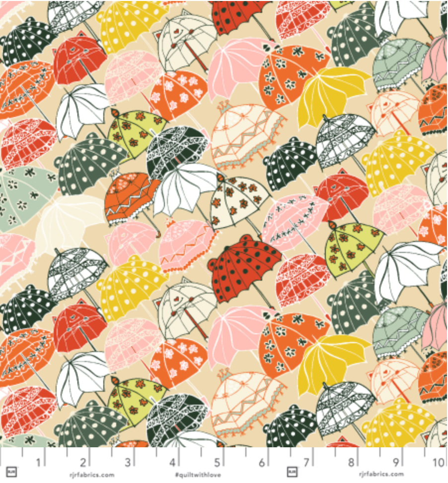 Splish Splash - Under My Umbrella - Cream Yardage