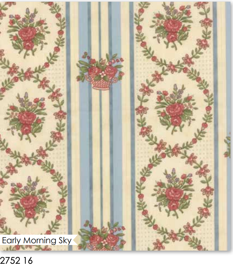 Country Orchard - Morning sky - Floral Wild Bouquet Yardage