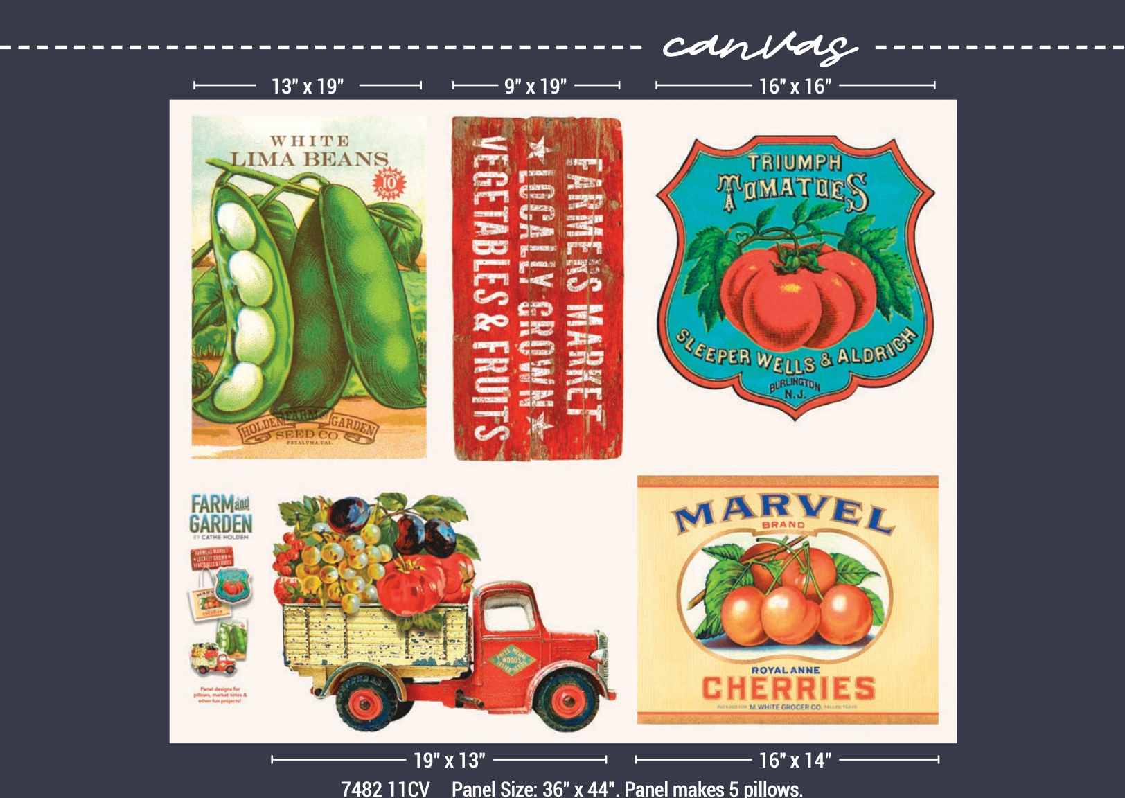 Farm and Garden Canvas - 36" x 44" Pillow Panel Milk Canvas