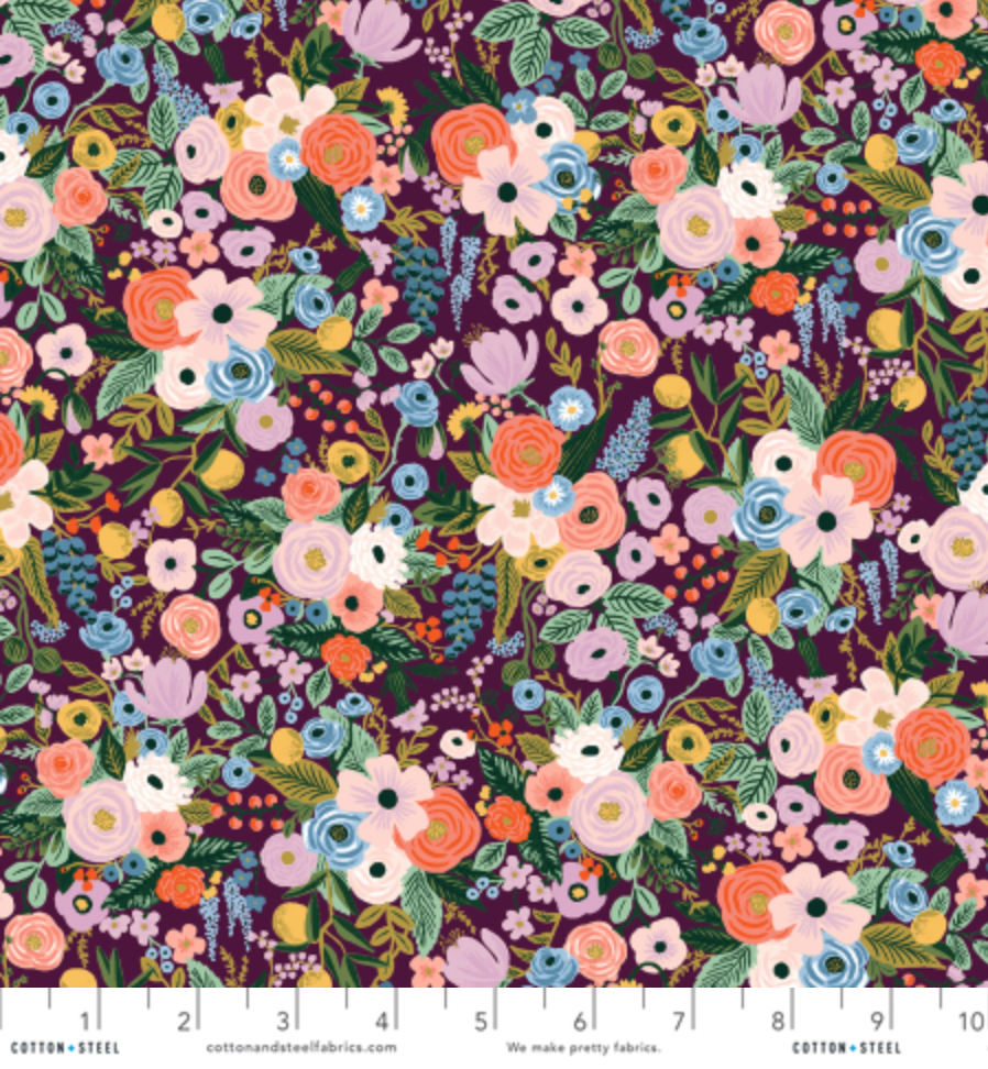 Petite Garden Party Burgundy Rayon Fabric by Rifle Paper Co. for Cotton + Steel – burgundy botanical print on drapey 100% rayon.