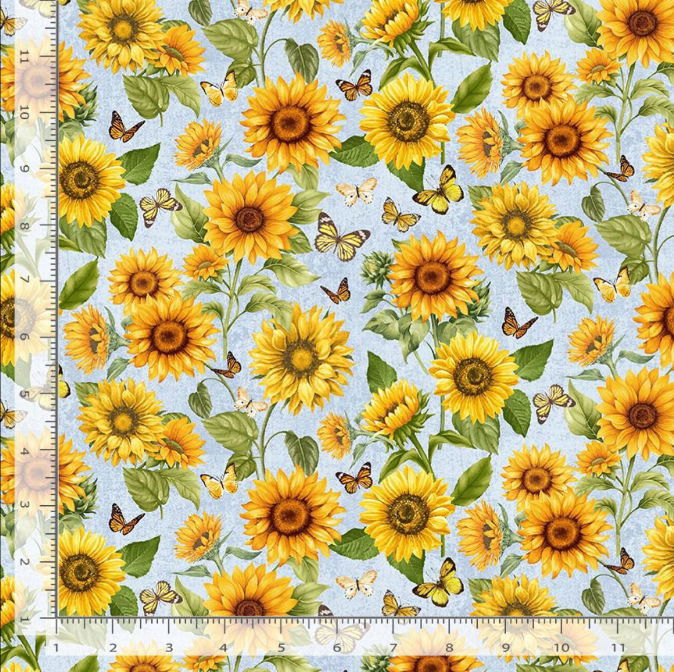 Sunflower Farm - Tossed Sunflowers Yardage