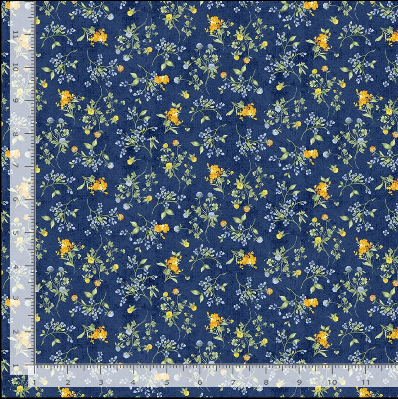 Sunflower Farm - Tiny Floral Navy Yardage