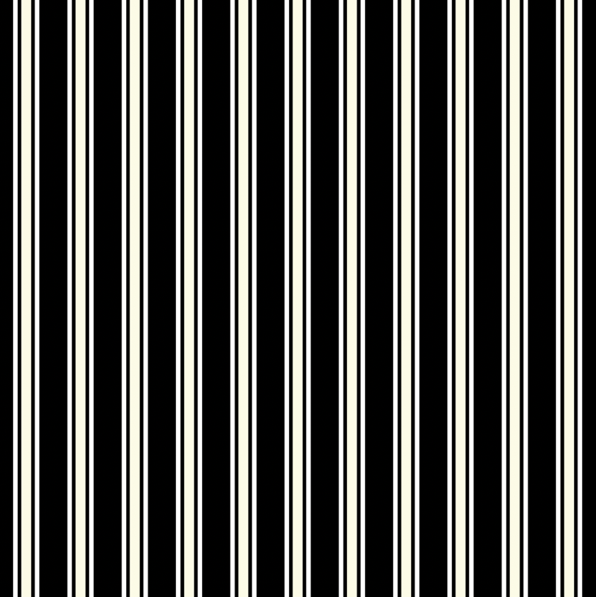 Witchy Woods - Terrifying Ticking Stripe on Black Glow in the Dark Yardage