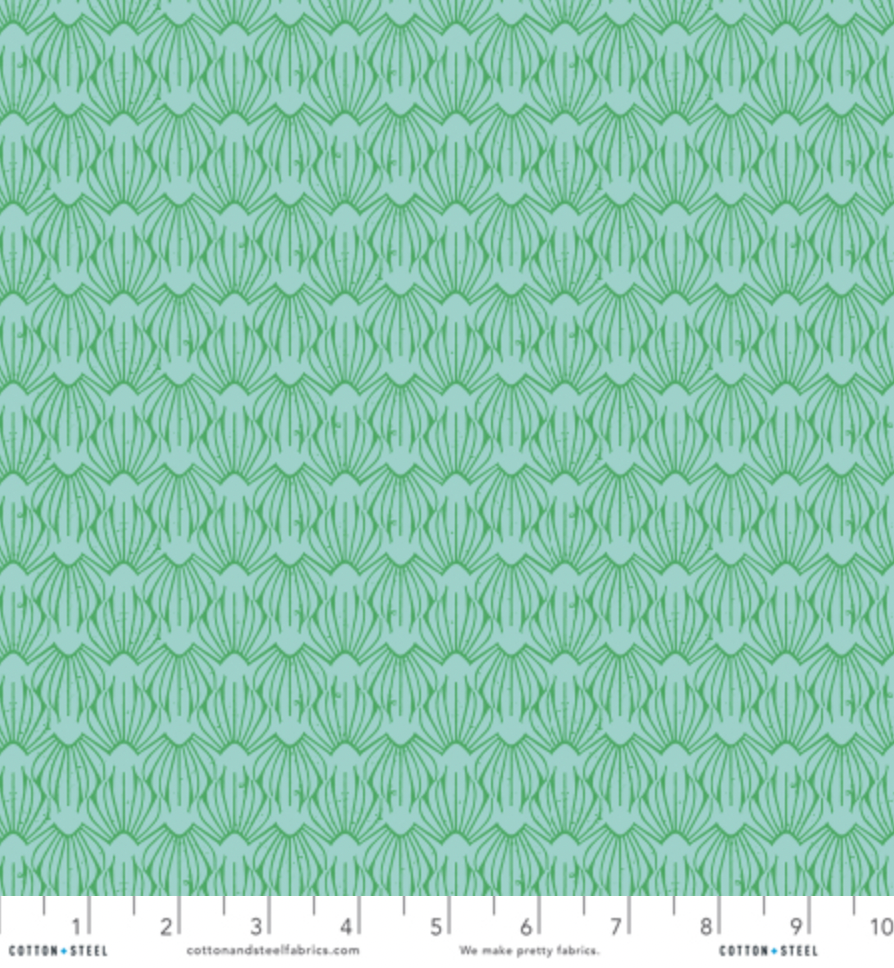 On a Spring Day – Petal – Paradise fabric featuring delicate petal motifs in a tranquil paradise colorway by Loes van Oosten for Cotton+Steel.