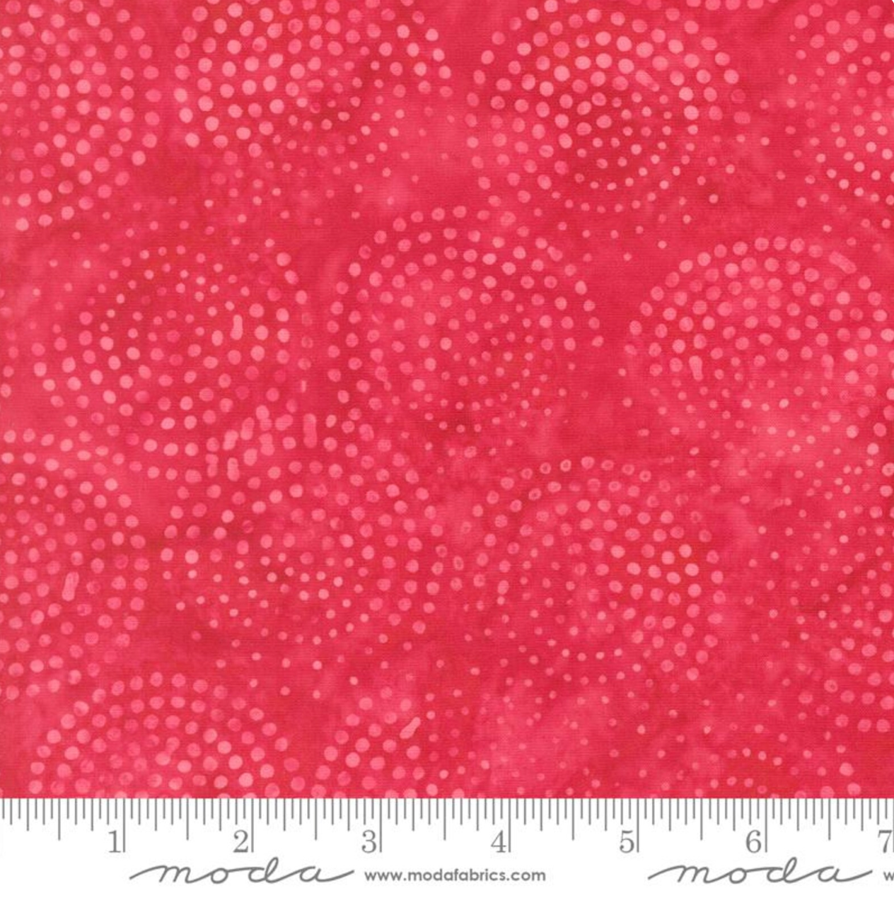 Echo Batiks – Scarlet Swirl fabric featuring a dynamic scarlet swirl pattern, 100% cotton batik by Moda Fabrics