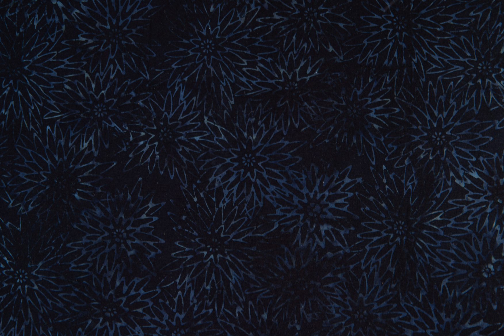 Malam Batiks X – Legacy – Dhalia – Ebony Batik fabric by RJR Fabrics, showcasing hand-dyed dahlia patterns in rich ebony hues.