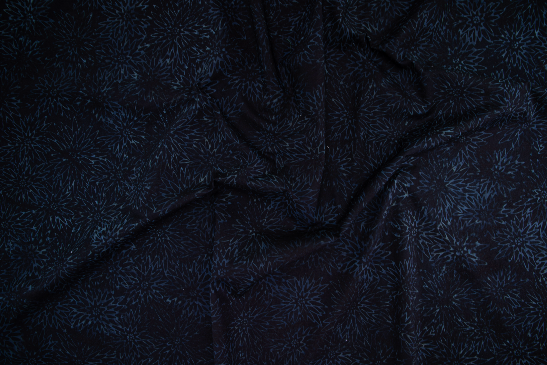 Malam Batiks X – Legacy – Dhalia – Ebony Batik fabric by RJR Fabrics, showcasing hand-dyed dahlia patterns in rich ebony hues.