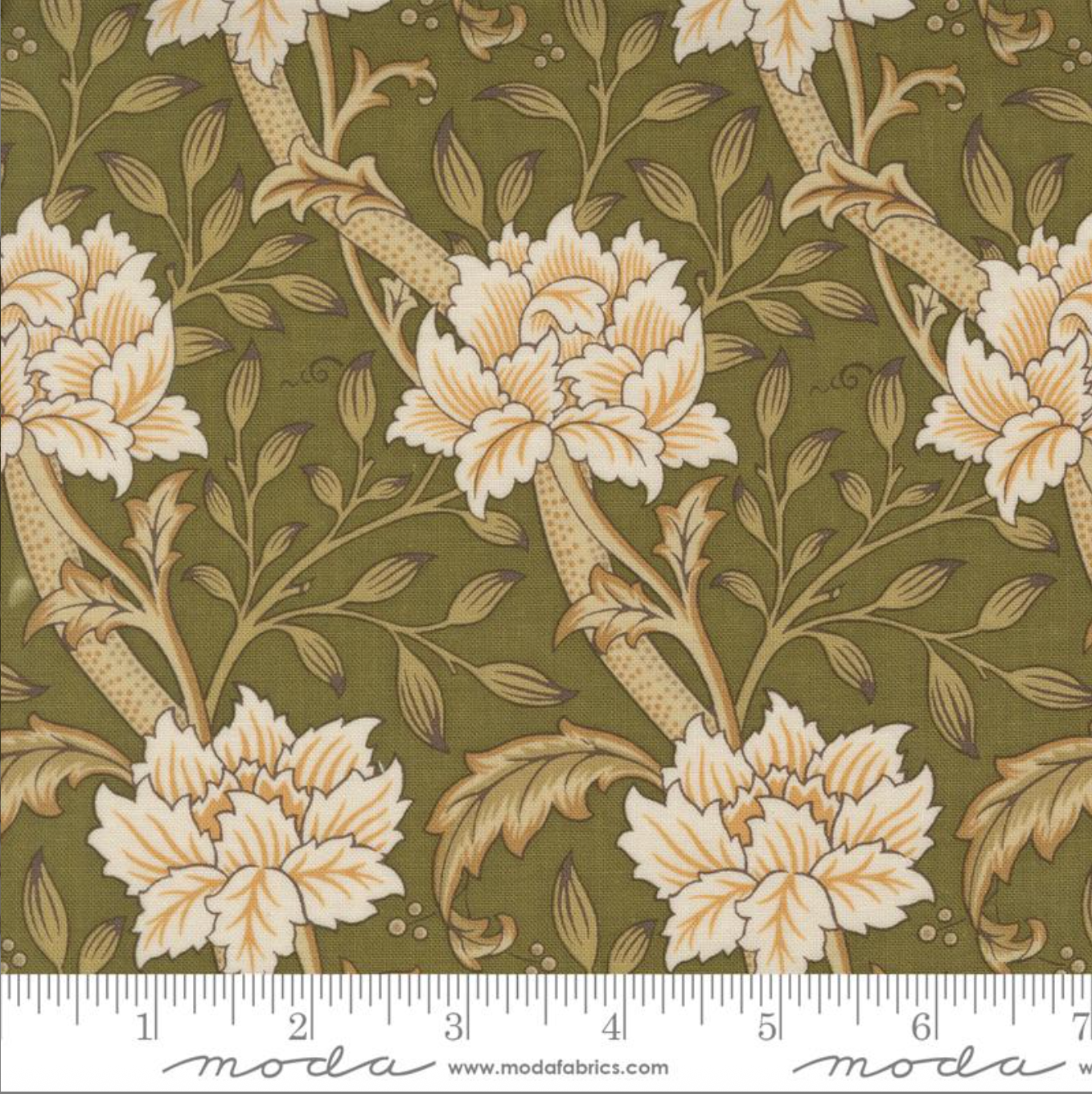 Morris Manor – Hammersmith Florals Sage by Barbara Brackman for Moda Fabrics