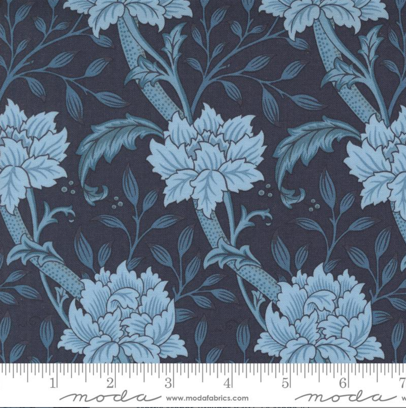 Morris Manor – Hammersmith Florals in Twilight by Barbara Brackman for Moda Fabrics.