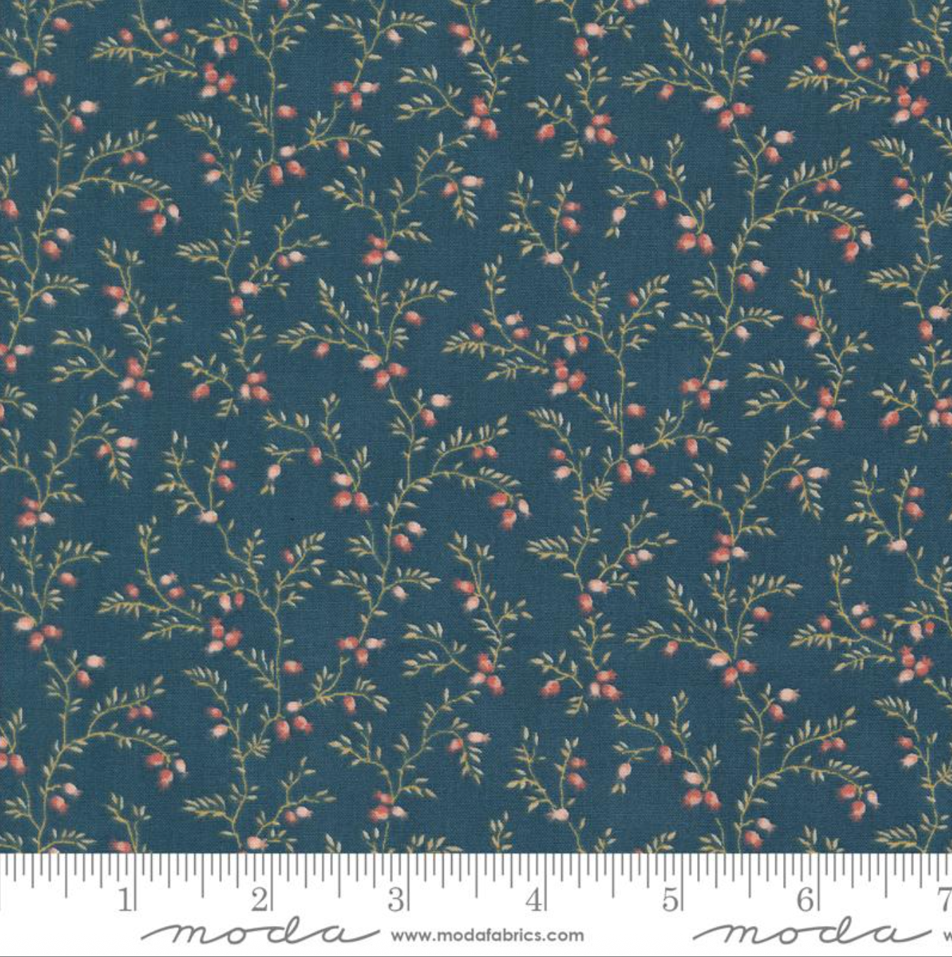 Sandalwood Liana Indigo floral vine fabric by 3 Sisters for Moda Fabrics