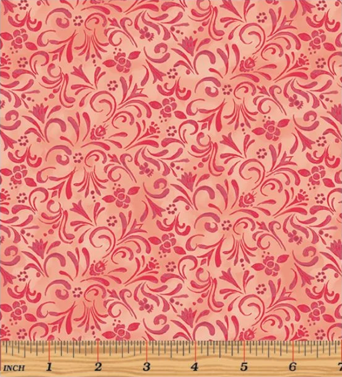 Red tonal scroll fabric – Shorelights by Benartex, style 9440-10, 100% cotton quilting fabric.