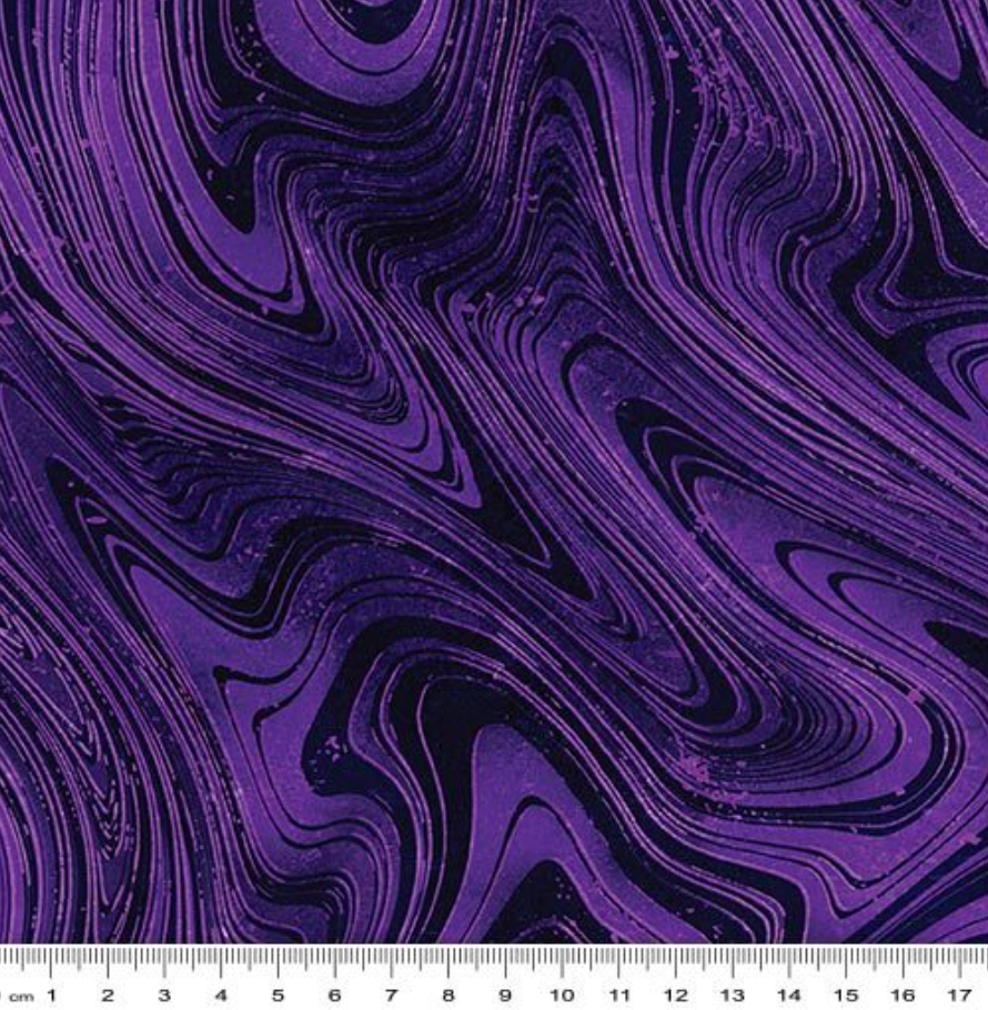 Petal Paradise Marble Swirl Purple cotton fabric by Kanvas Studio featuring a tonal marbled design in rich purple shades – SKU 9874-66.