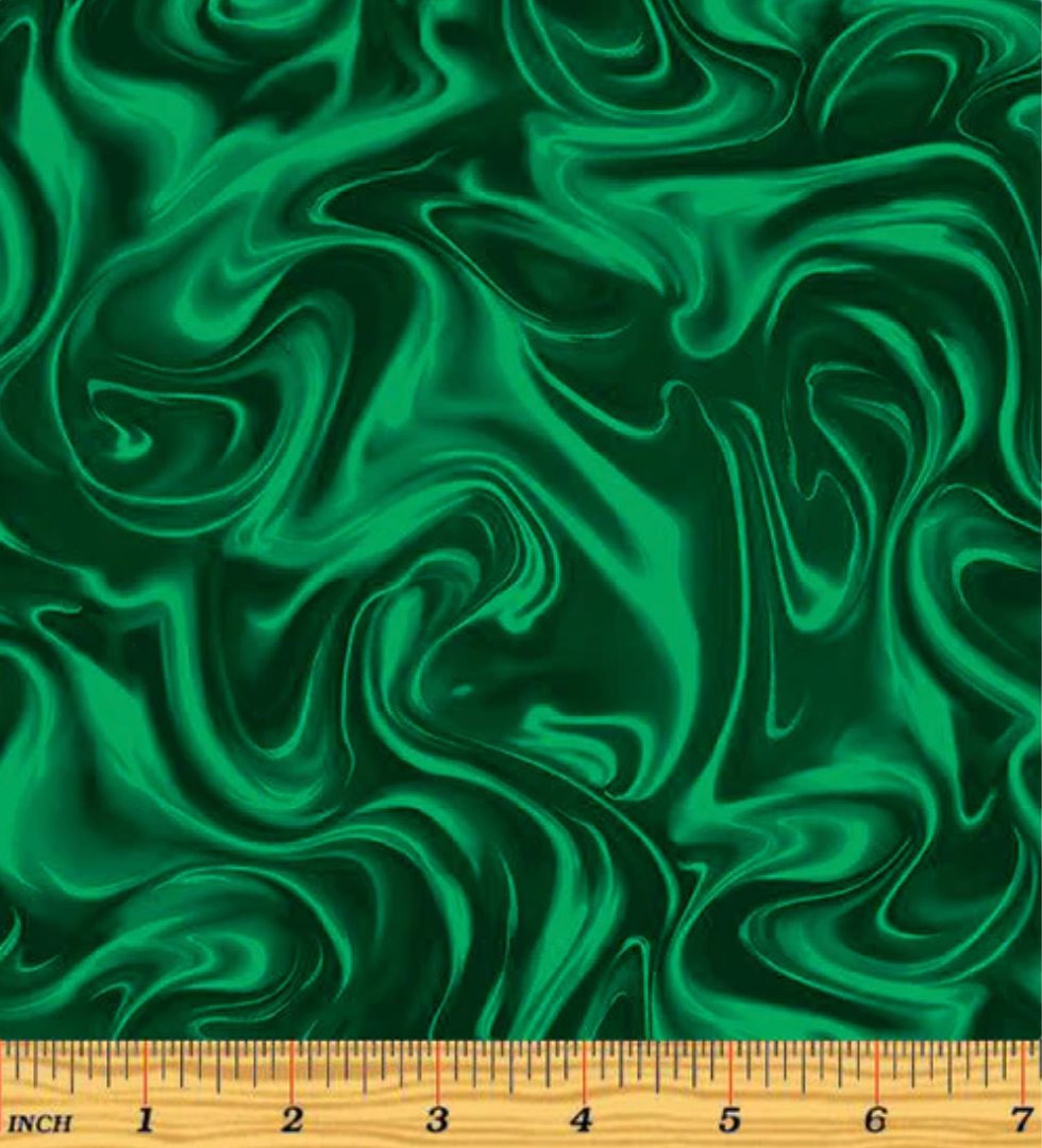 Sweet Holidays fabric with green holiday swirl print by Kanvas Studio – 12788-44