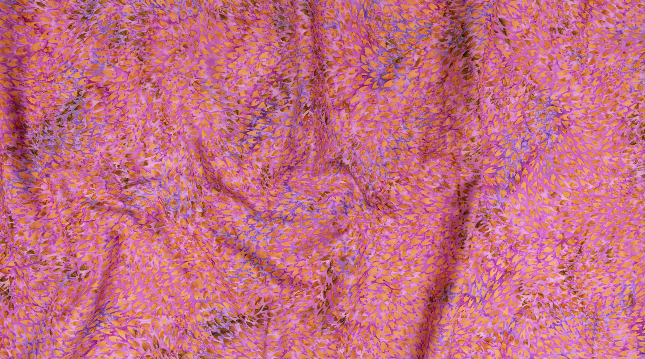 Fuchsia batik cotton fabric with scale pattern – Malam Batiks VII by Jinny Beyer.