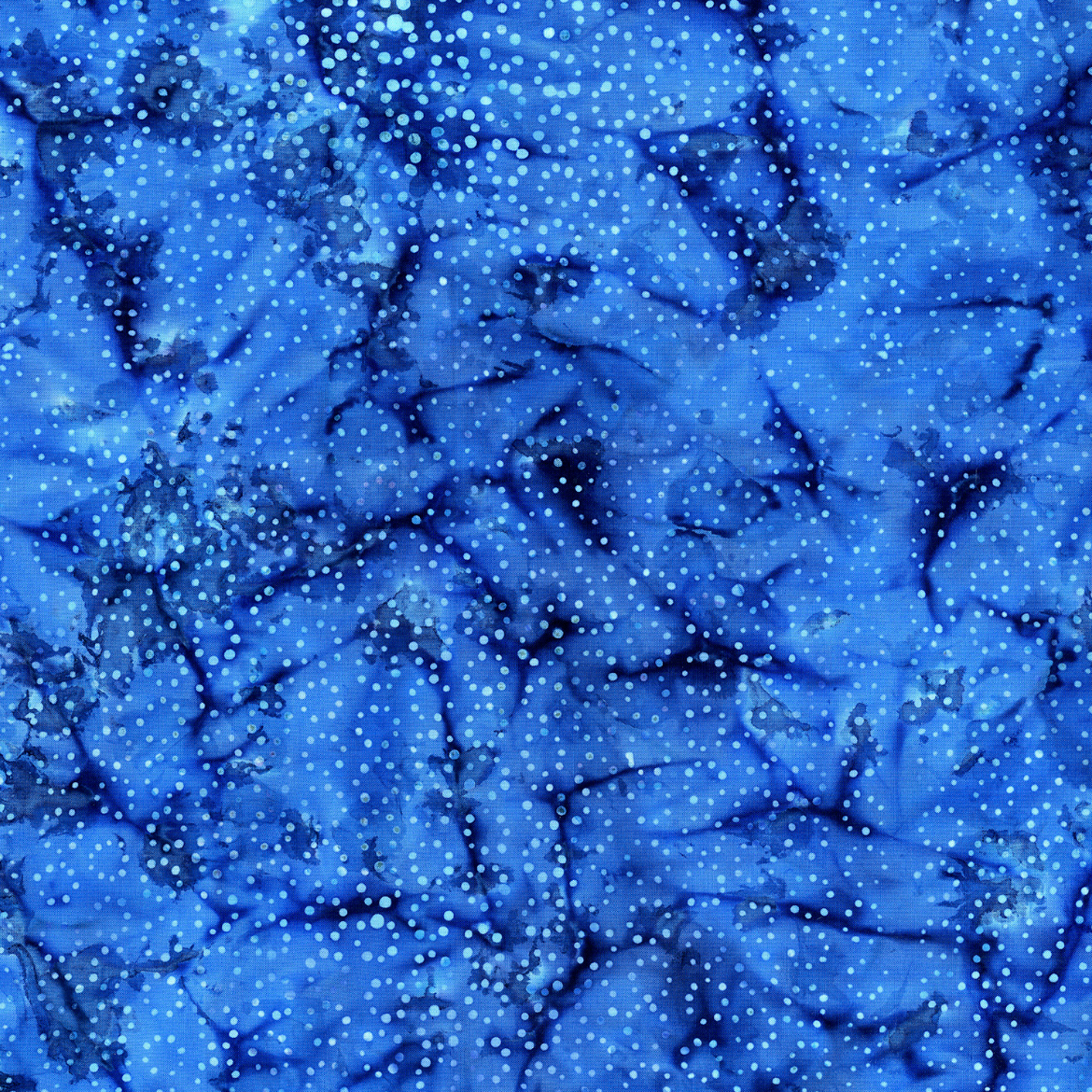 Blossom Batiks - Cascade - Droplets Ocean Fabric by Flaurie & Finch featuring batik water droplet motifs in deep ocean blue hues