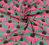 Love Always AM – Echinacea – Sunset Cotton Lawn by Anna Maria Horner featuring vibrant coral and pink echinacea flowers on a green background