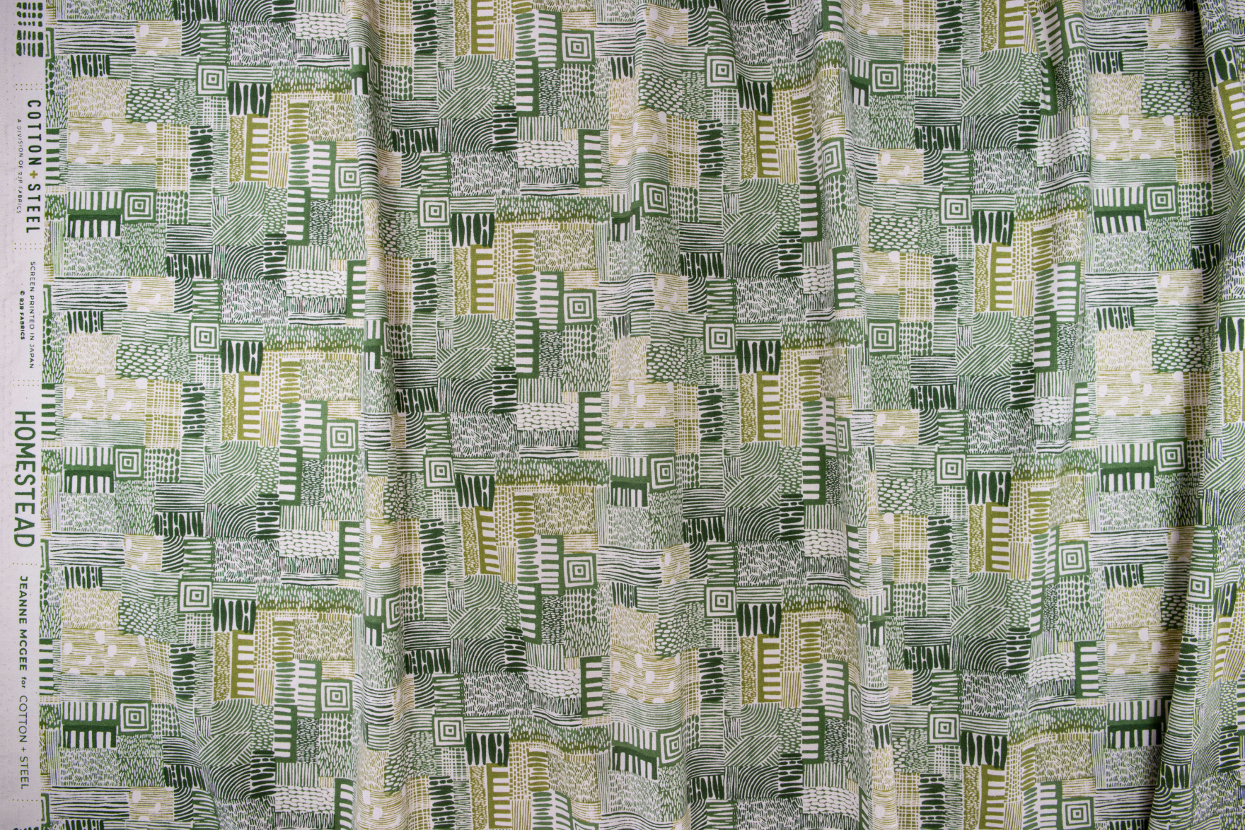 Homestead – Plots Forest Hills Unbleached Fabric JE105-FH1U by Jeanne McGee for Cotton+Steel – minimal natural print on unbleached cotton.