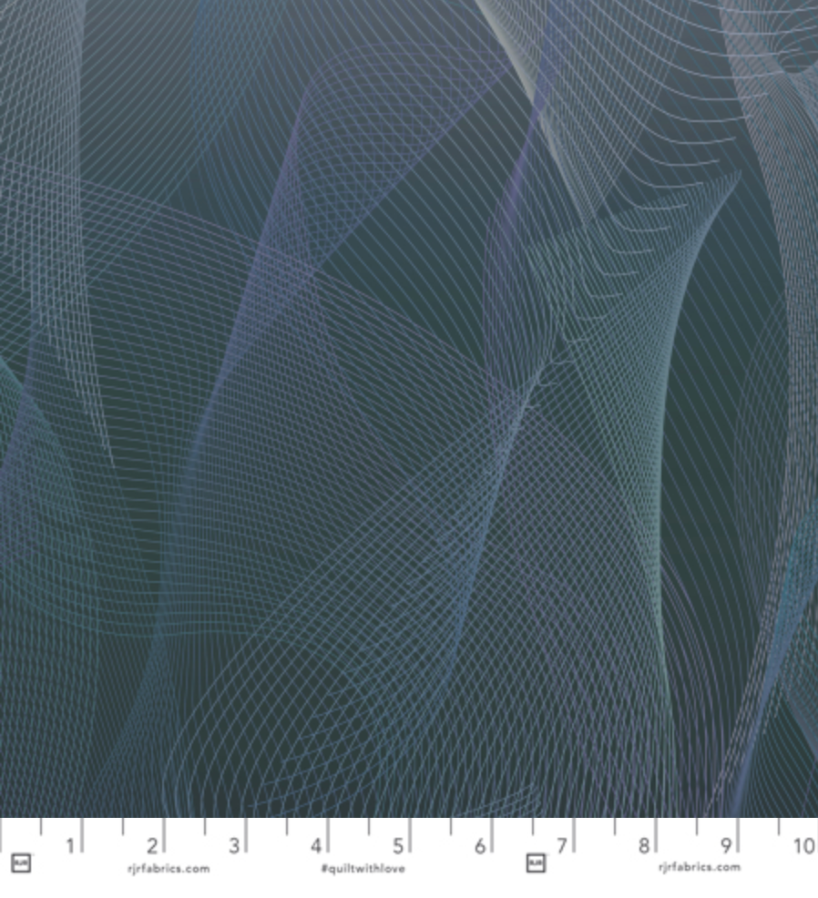 Reverie Wisp of Light Shadow digital-print quilting cotton - soft ombré from deep grey to pale hue.