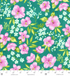 Beach Bash – Hibiscus Hula Pool Side Fabric by RJR Fabrics with blue hibiscus flowers and tropical leaves on cotton.