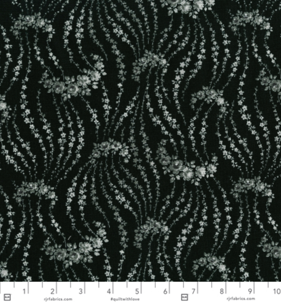 Rosette - Giverny - Obsidian Yardage